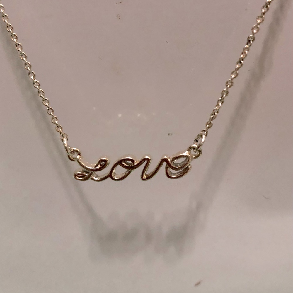 Avon LOVE Sentiments Necklace Silver 2009 Simple Dainty